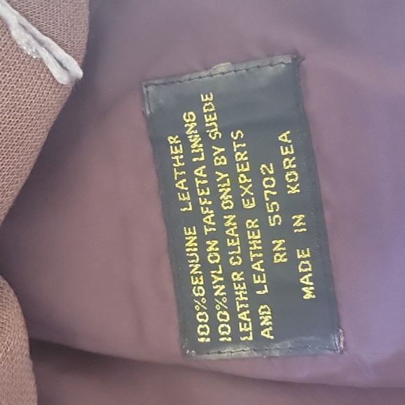 VTG Brown Leather Jacket Biker Motorcycle Zip in Fur Lining Size 38 - Picture 8 of 10